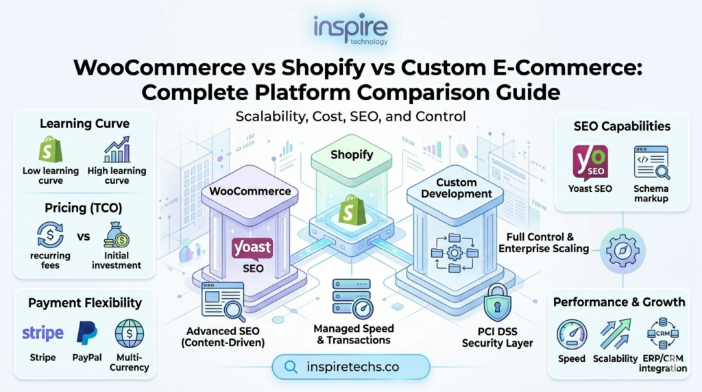 Custom Ecommerce Website Development vs Shopify vs WooCommerce